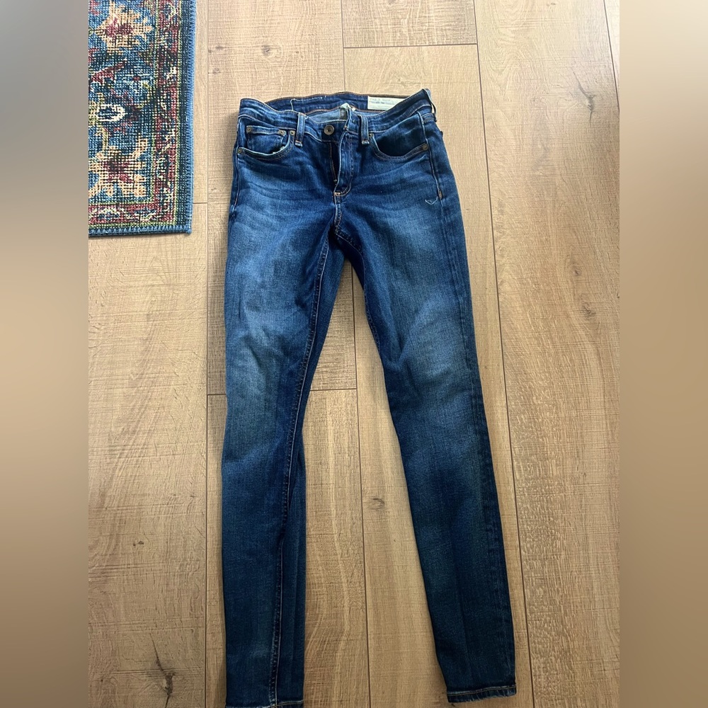 Rag And Bone women's Cate Mid Rise Blue Denim Skinny Jeans Size 25
